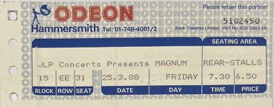 Magnum - Hammersmith Odeon, London, UK (1988) Original Concert Ticket