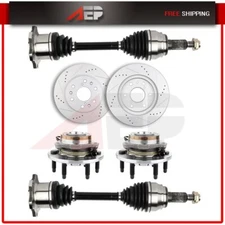 Front CV Axle+Brake Rotors+Wheel Hub Bearing for Chevy Silverado 1500 2007-2020