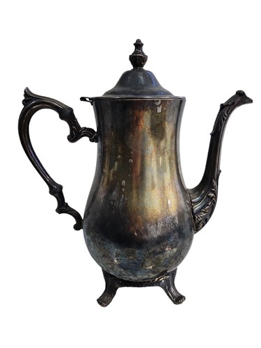 Vintage W.M. Rogers Silver Plate Teapot Coffee Kettle Creamer & Sugar Bowl - Picture 4 of 11