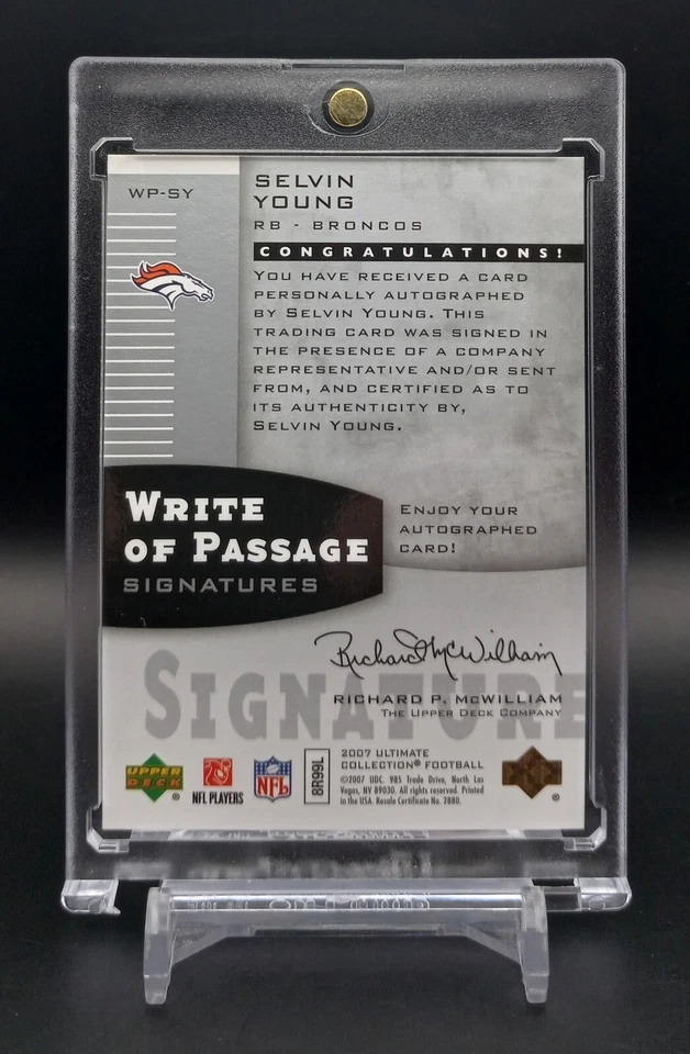 2007 Ultimate Collection Write of Passage #WP-SY Selvin Young Rookie Auto RC - Image 2 of 2