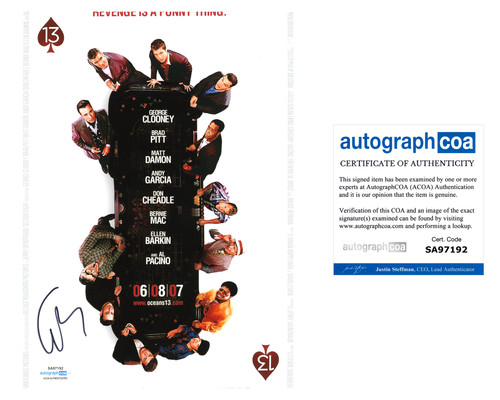 George Clooney Signed Autographed 'Ocean's Thirteen' 8x10 Photo ACOA B