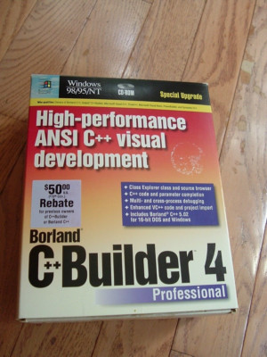 NEW! Borland C++ Builder 4 Professional Upgrade; Disks Books w/Authorization KEY
