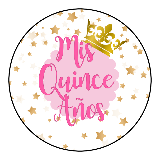 Mis Quince Anos quinceañera 15th birthday pink labels set of 48 2