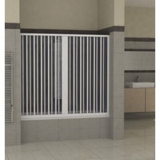 Parete Box Doccia Vasca da Bagno in PVC Nicchia a Soffietto Sopravasca un Lato