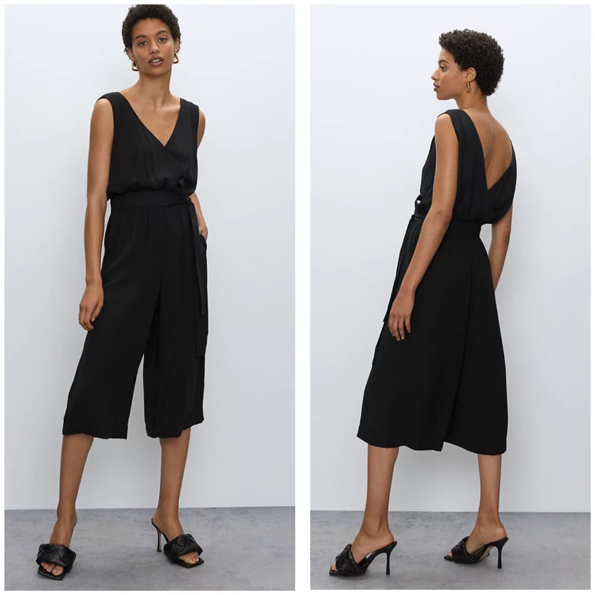 Aritzia Babaton Maximillian Sleeveless V-Neck Wide-leg Crop