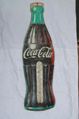 COCA-COLA 29'' METAL THERMOMETER / ORIGINAL