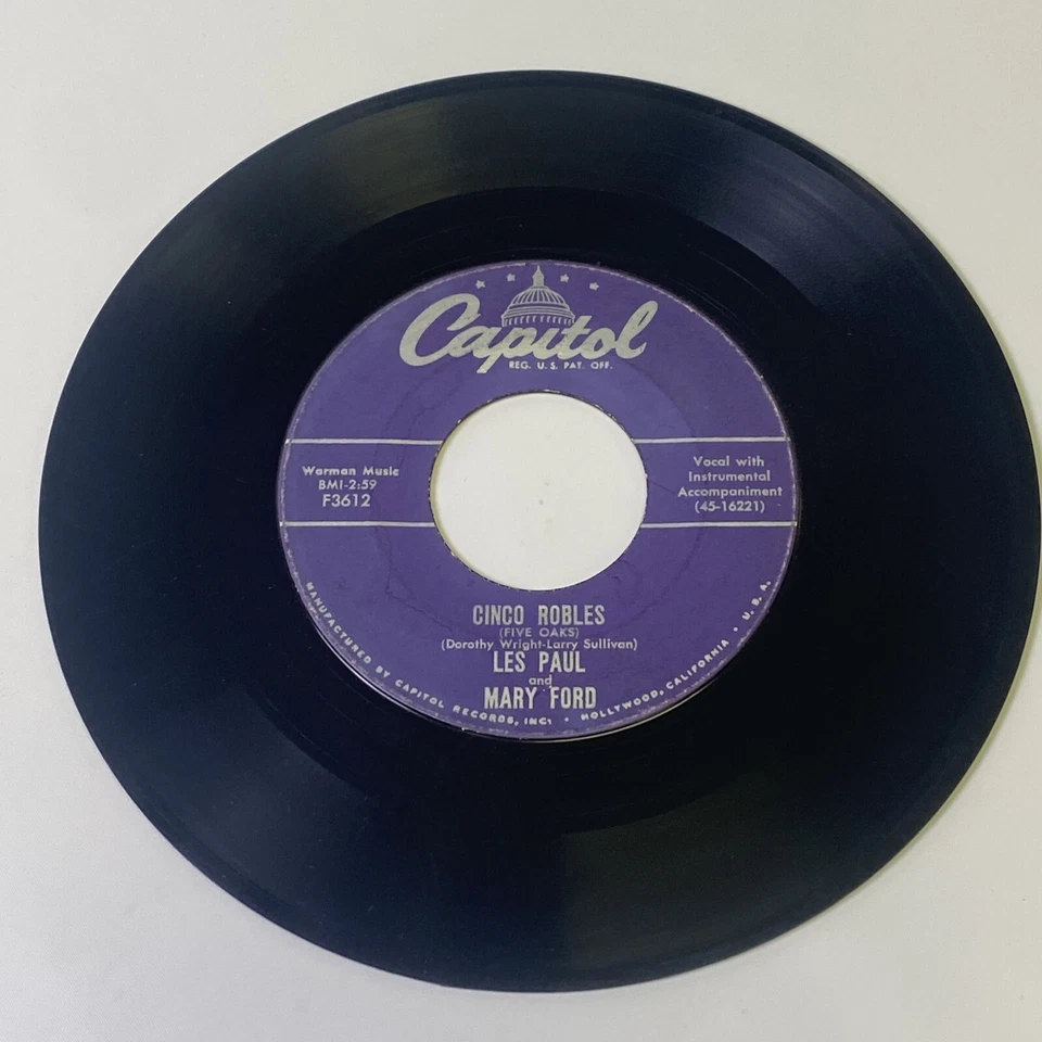 Les Paul and Mary Ford - Cinco Robles / Ro-Ro-Robinson - Capitol 7" (1957) - Image 3 of 4