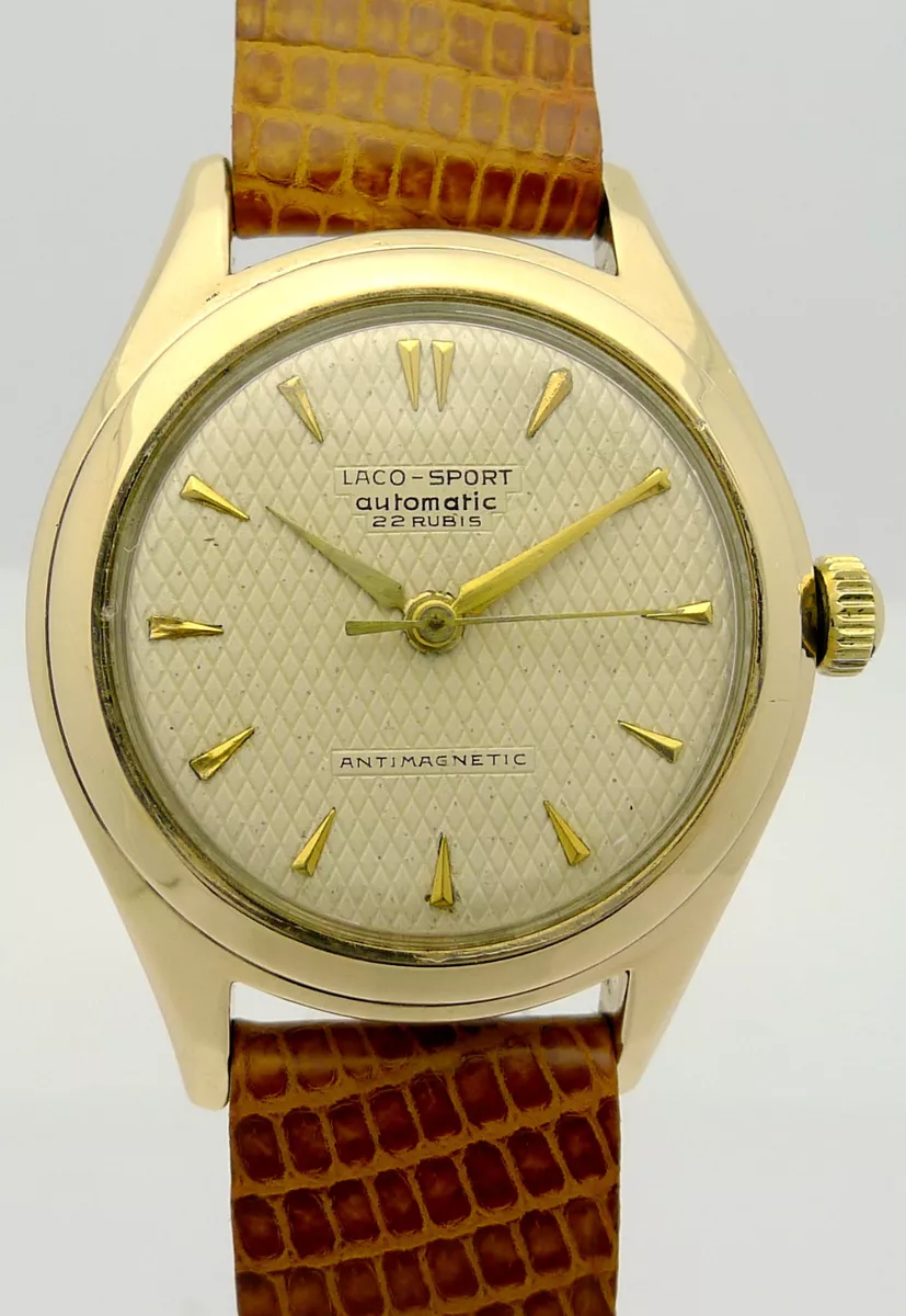 LACO SPORT 14ct GOLD HERREN AUTOMATIK ARMBANDUHR KLASSIKER AUS