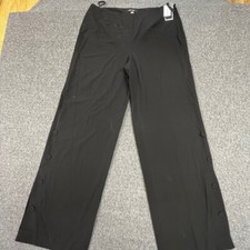 Nine West Pants Womens 10 (33x30.5) Wide Leg Flat Front Side Zip Black - New