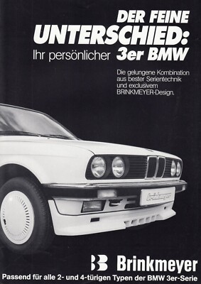 BMW 3er E30 BRINKMEYER Tuning Youngtimer Prospekt Brochure A  