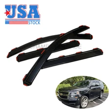 US IN-CHANNEL Smoke Window Visors Sun Shade Rain Guard for 2015-2020 Chevy Tahoe