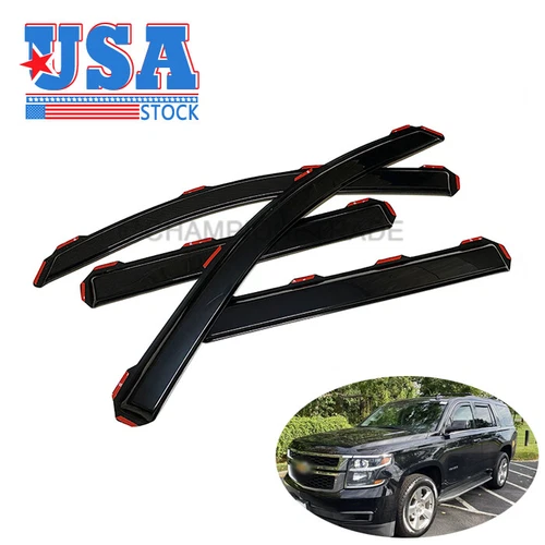 US IN-CHANNEL Smoke Window Visors Sun Shade Rain Guard for 2015-2020 Chevy Tahoe