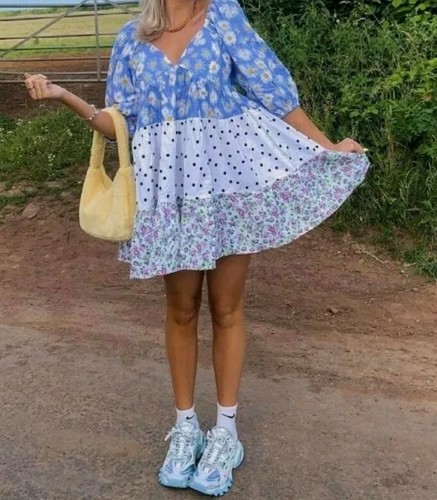 ASOS Lilac Daisy floral polka dot mixed 