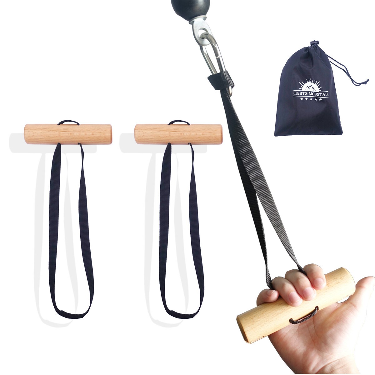 Resistance Band Handles With Aluminum Grip - Loop Band Attachments For Cable Exercises