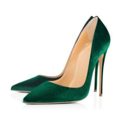 Womens Velvet Dress Slip On Prom Dress Stiletto High Heel Pumps Shoes  Clubwear | eBay