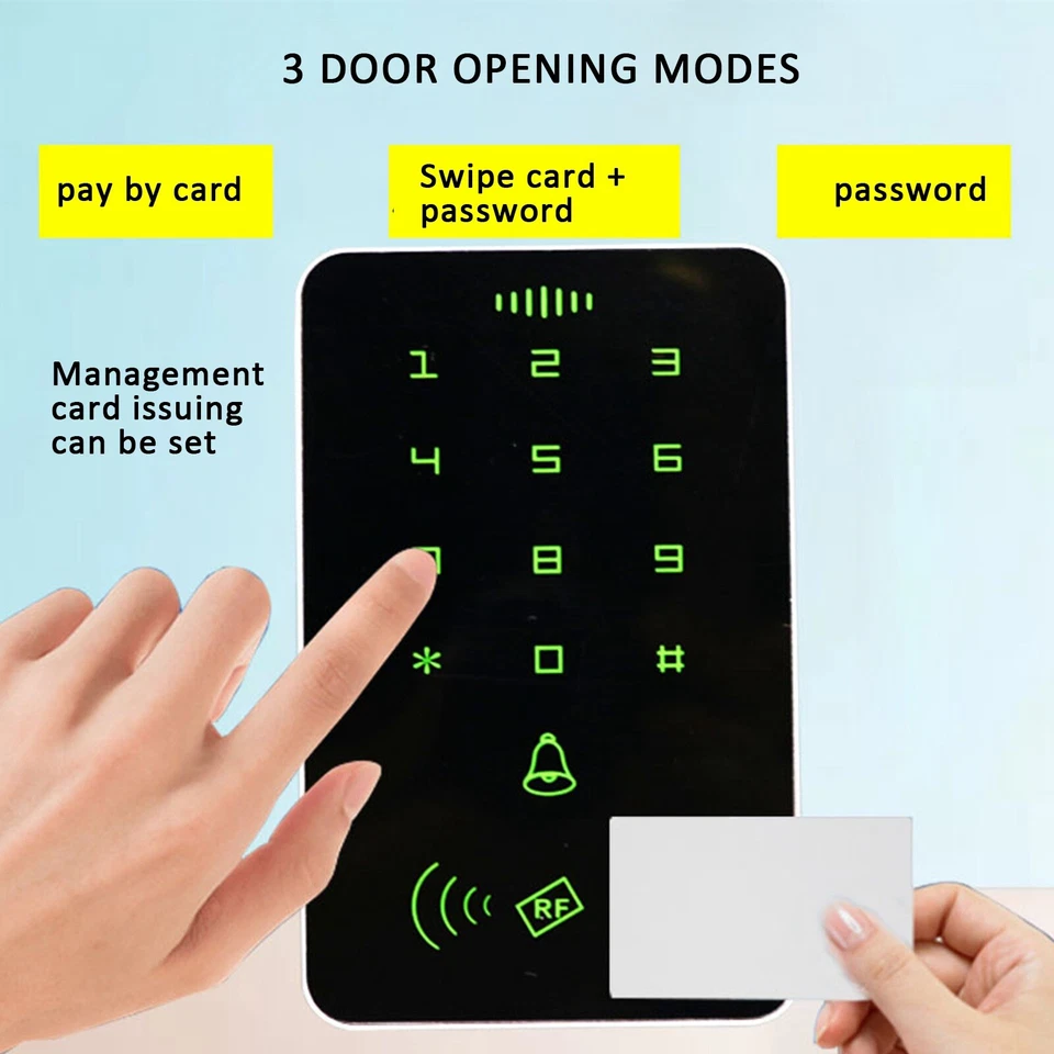 Cerradura de puerta inteligente con contraseña de seguridad lector de tarjetas RFID teclado control de acceso de entrada Foto 4 de 4