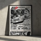 Initial D Anime Poster, Manga Vintage Japanese Motorsport Artwork Wall Decor