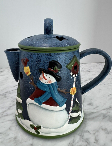 Yankee Candle Wax Warmer Tealight ~ Snowman Teapot ~ Winter Wonderland VTG - 第 1/15 張圖片