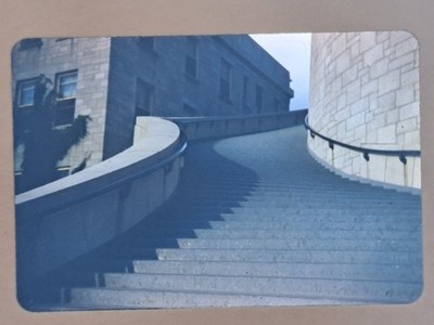Architectural Building Kodachrome Slide 1961 Curving Staircase Mid-Century