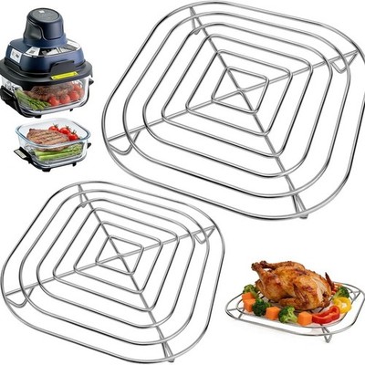 2 Stück Edelstahl Crisper Zubehör Gestell für Ninja Crispi Luft Friteuse AS101 FN100