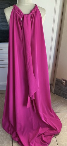 Trina Turk Tien Hot Pink Neckholder Blasensaum High Low Kleid Neu ohne Etikett - Bild 8 von 10