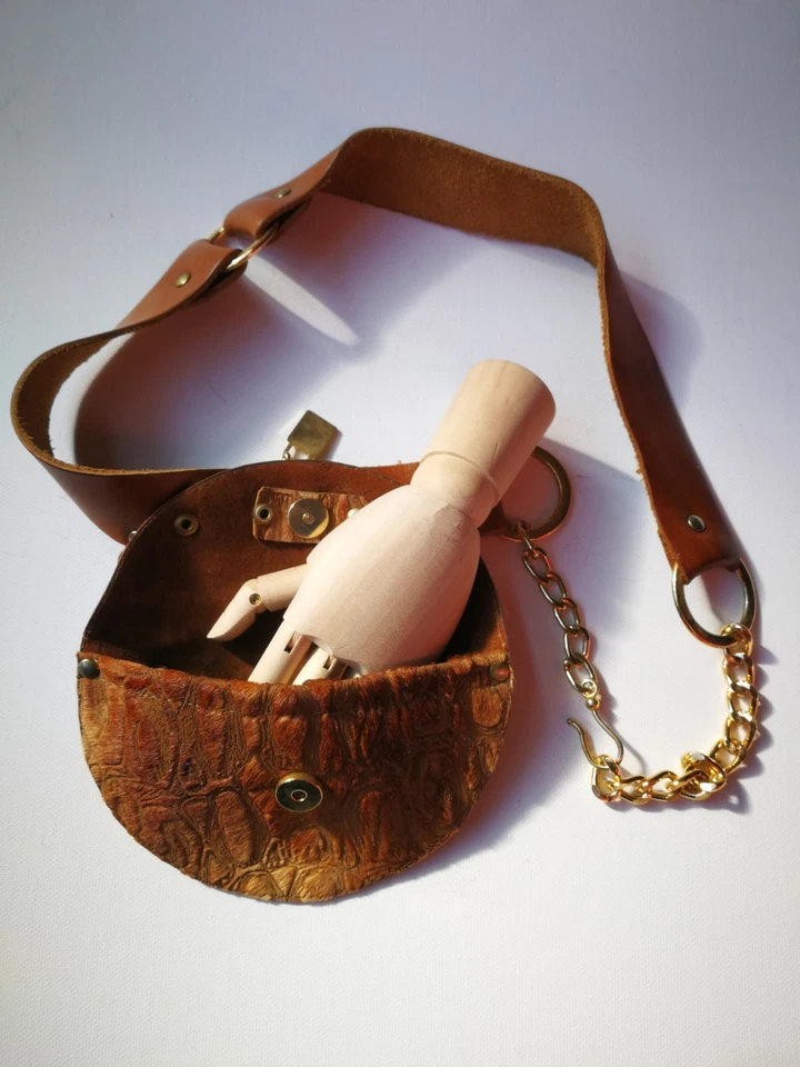 Mini Bolso Cuero Bolsa Cinturón Hombres Mujeres Caballos Moda Accesorios Alta Costura Foto 3 de 4
