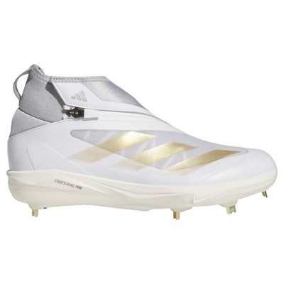 Adidas Adizero Impact+ BSB White Grey Gold Baseball Metal Cleats IF8483 sz 12.5