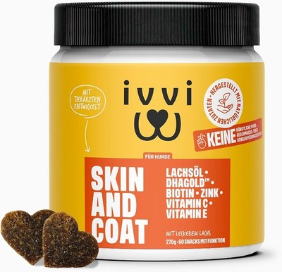 ivvi Skin & Coat Omega 3 für Hunde gegen Juckreiz im Leckerliformat, für g