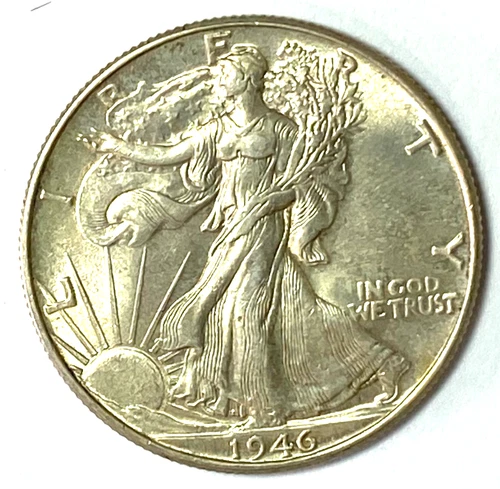 1946 50c Walking Liberty Silver Half Dollar Fifty Cents AU