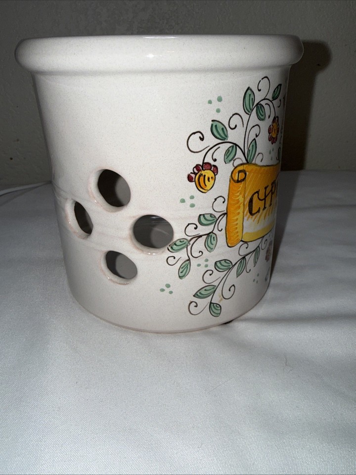 Théière Ou Réchaud à Pot-pourri En Céramique Peint à La Main - New Old Stock