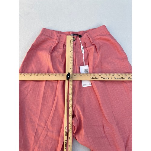 Petal and Pup Alexandra Pant Set Pink Linen Blend Wide Leg High Waist Crop Top S - Picture 8 of 13