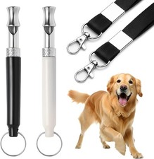 2 Pack Dog Whistle - Dog Whistle to Stop Barking Neighbor's Dog Black  White 