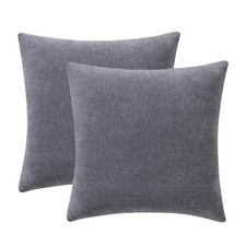 Chenille Decorative Throw Pillow Covers Set of 2 Grey 18x18 Inch Square