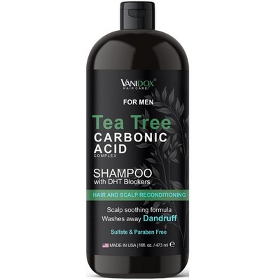 Vanidox Tea Tree Shampoo w/ Organic Oil & Carbonic Acid - Men's, DHT Blocker