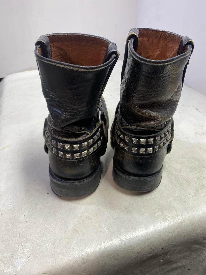 Harley-Davidson Katerina Black Distressed Leather Boots 8.5 Womens D83695 423611 - Image 3 of 4