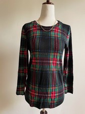 J.Crew Holiday Christmas Tartan Tippi Sweater Green Red Gingham Checkered S