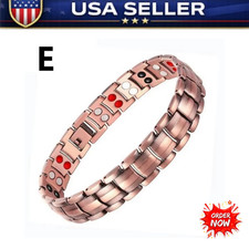 Men's Bracelet Magnetic Therapy Arthritis Pain Relief Pure Solid Copper Bangle