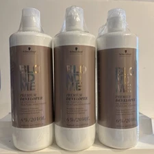 3x Schwarzkopf BlondMe Developer Oil Formula Moist Maintaining 6%/20 vol 33.8oz