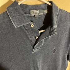 Ralph Lauren Custom Fit Polo Shirt, Mens Small, Blue, SS, Two-button, Pony Logo