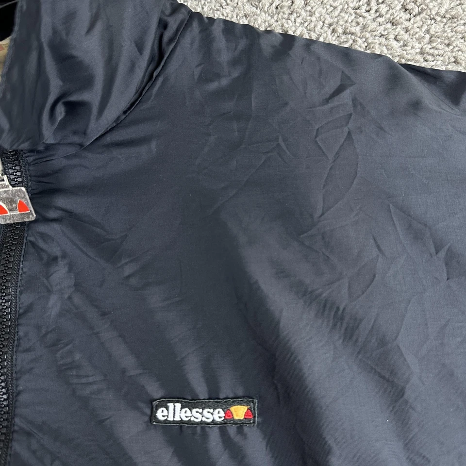 Chaqueta De Colección Ellesse Para Hombre Grande Negra Roja Reversible Anorak Cremallera Hecha en Italia Años 90 Foto 4 de 4