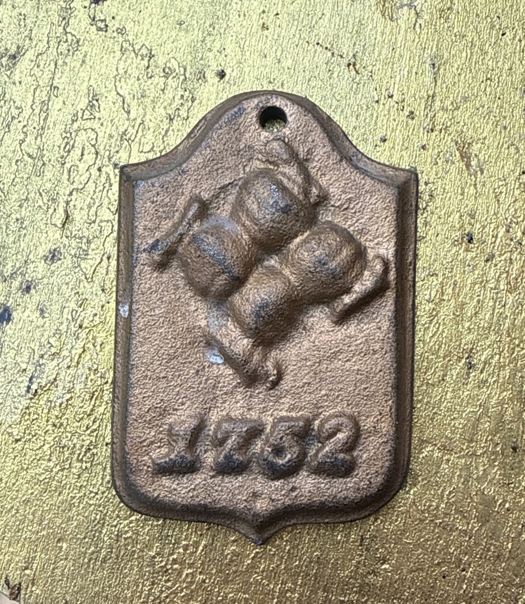 Vintage Brass Fire Insurance Mark Plaque - Philadelphia 3