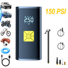 150 PSI Air Compressor Tire Inflator Fits Car Moto Bike Tires Air Pump Cordless