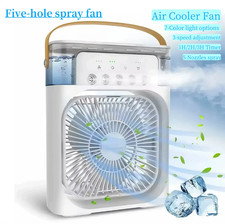 USB Portable Table Fan Mini Desktop Computer Air Cooling Mist Spary Night Light