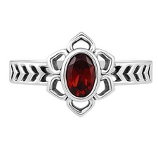 Hessonite Garnet - Madagascar 925 Sterling Silver Ring s.7 Jewelry R-1744
