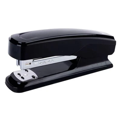 Rapesco Half Strip Metal Stapler Black - Desk Office Heavy Duty - Size 24/6 26/6