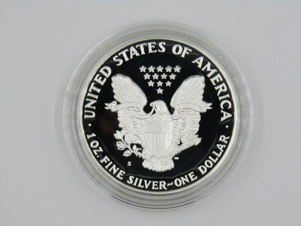 1988-S American Silver Eagle Dollar Proof Bullion Coin + COA, Box, Case 1988 S - Image 3 of 4
