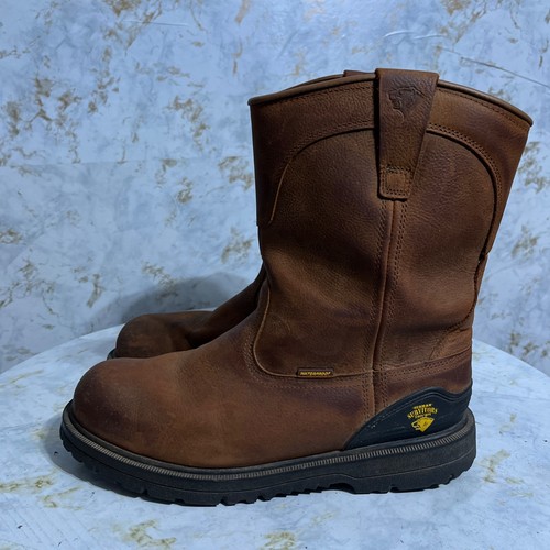 Herman Survivors Men's Size 11 Shoes Brown Leather Steel Toe Western Work Boots - Picture 4 of 13