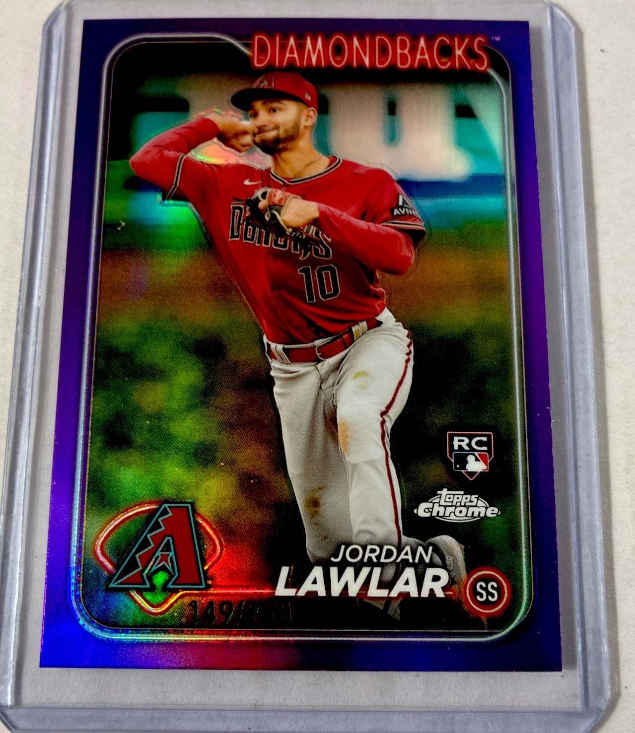 2024 Topps Chrome - Jordan Lawlar #229 Purple Refractor /250 (RC)