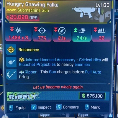 Borderlands 4 NEW LVL 60 DLC SMG FALKE  All PLATFORMS