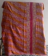 Handmade Quilt Vintage Kantha Indian Bedspread Throw Cotton Blanket Ralli Gudari